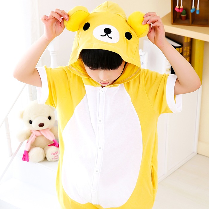 반팔동물잠옷 -곰돌이 SIZE(90 100 110) 어린이 아동 유아 파자마파티 코스튬 코스프레 동물옷 초등학생 여름 남여공용 아이 캐릭터잠옷