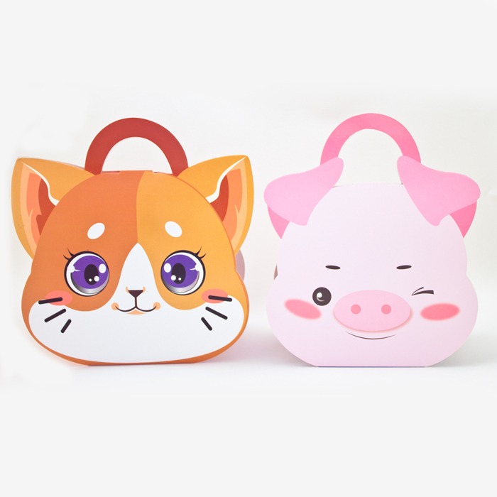 러블리 동물 캐릭터 고양이 돼지 DIY 선물 포장 상자 박스 돌 답례 기념일 발렌타인 패션 유럽 유니크