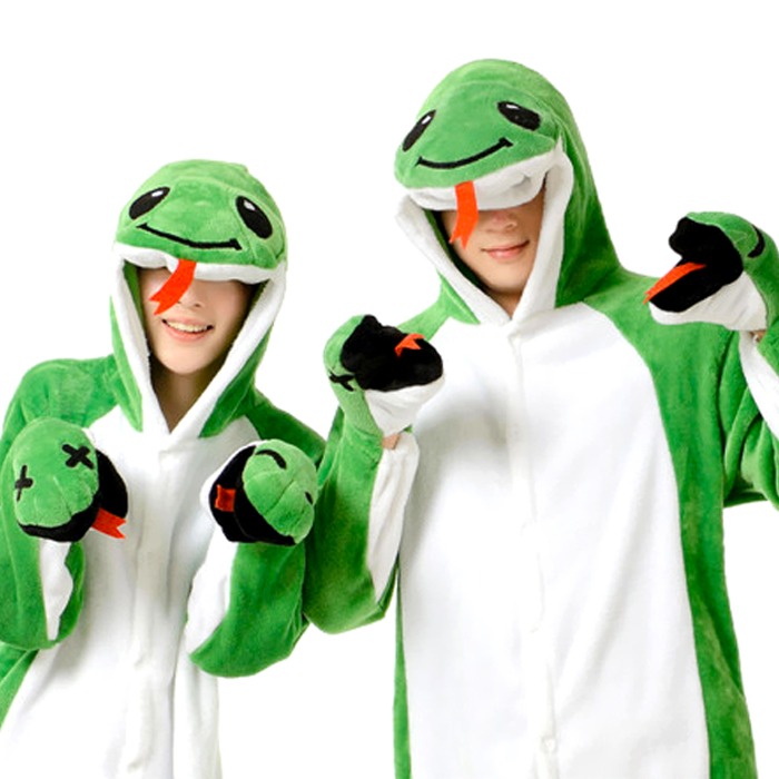 동물잠옷 -뱀 스네이크 SIZE(S M L XL) 남여공용 사계절 커플 파자마파티 캐릭터 가족 할로윈 코스튬 코스프레 동물옷