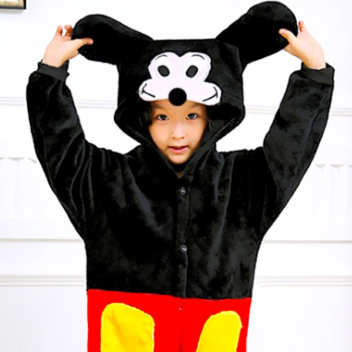미키 동물잠옷 캐릭터 어린이 아동 키즈 유아 아이 초등학생 사계절 파자마 파티 이벤트 행사 코스튬 코스프레 수면 잠옷 의상